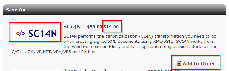 Add to Order to save money
